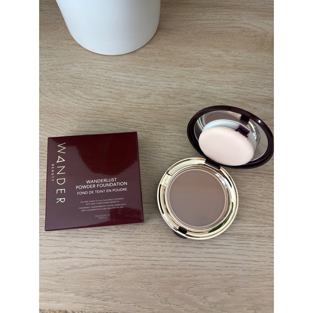NIB Wander Beauty Wanderlust Powder Foundation Deep 9g Natural Matte Oil-Free